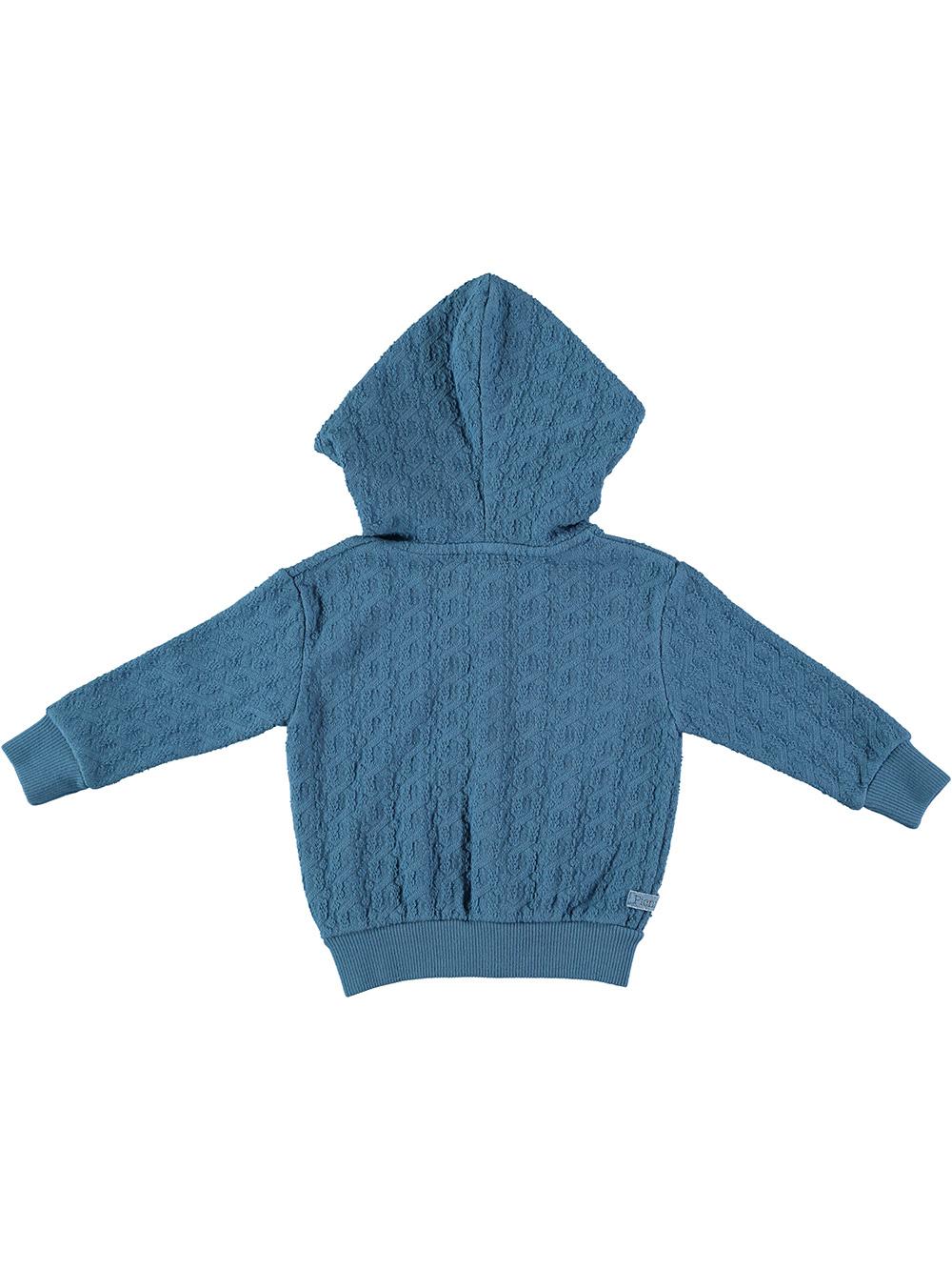 SUDADERA BEBÉ CAPUCHA BORDADO CERRADURA AZUL