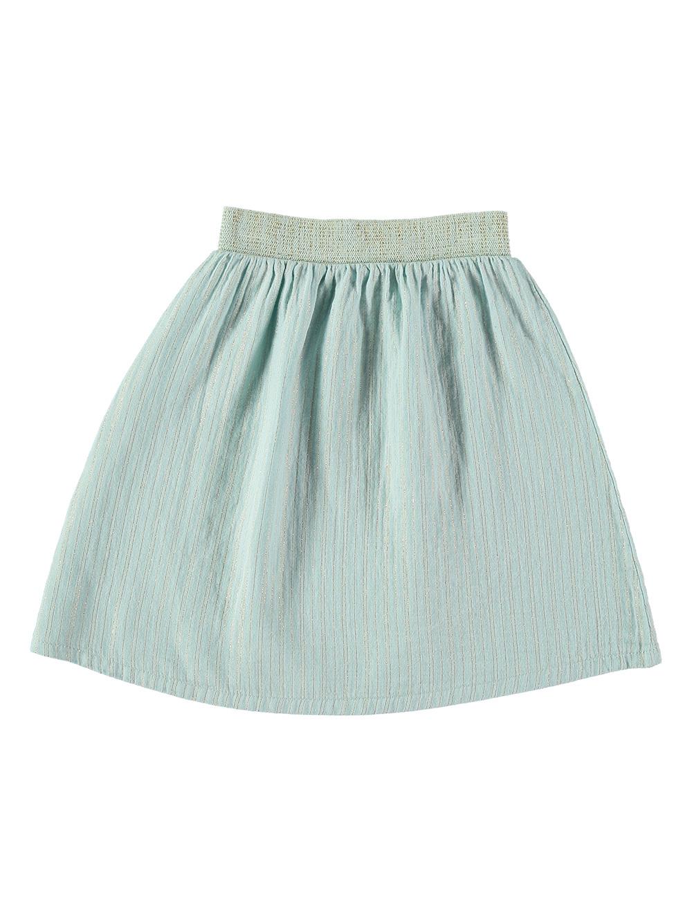 FALDA MIDI AZUL CLARO Y LÚREX