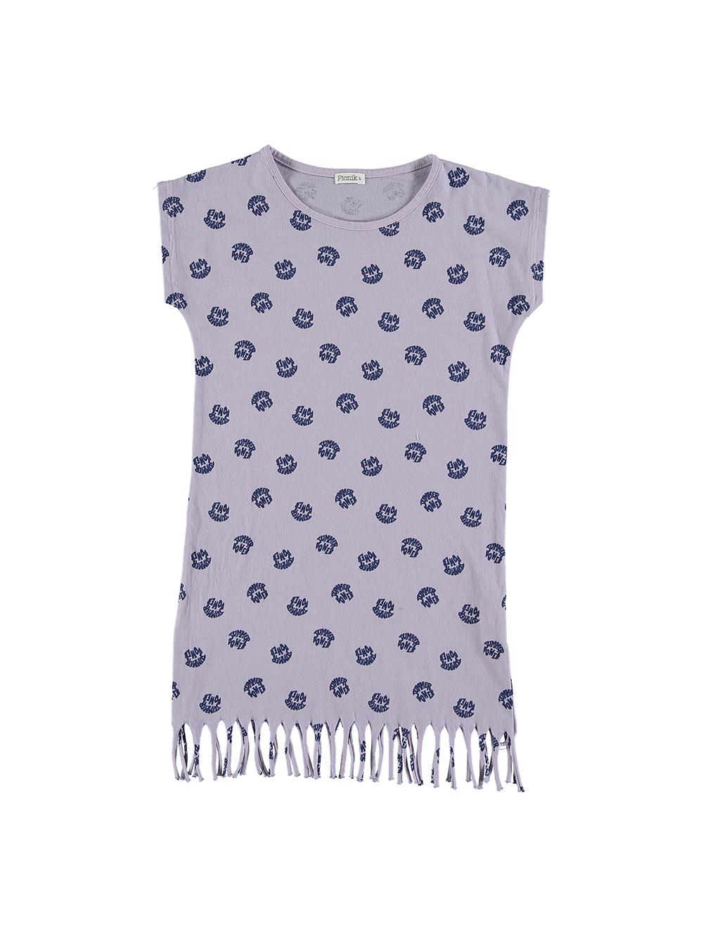 VESTIDO ESTAMPADO SUMMER POWER FLEQUILLO LILA