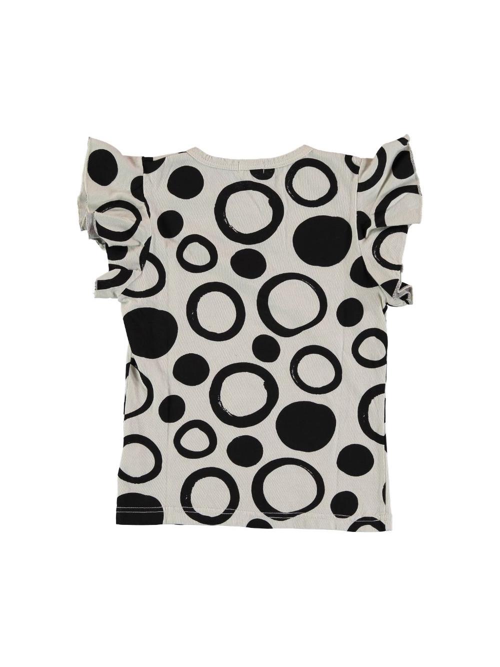 CAMISETA VOLANTES ESTAMPADO TOPOS BLANCO