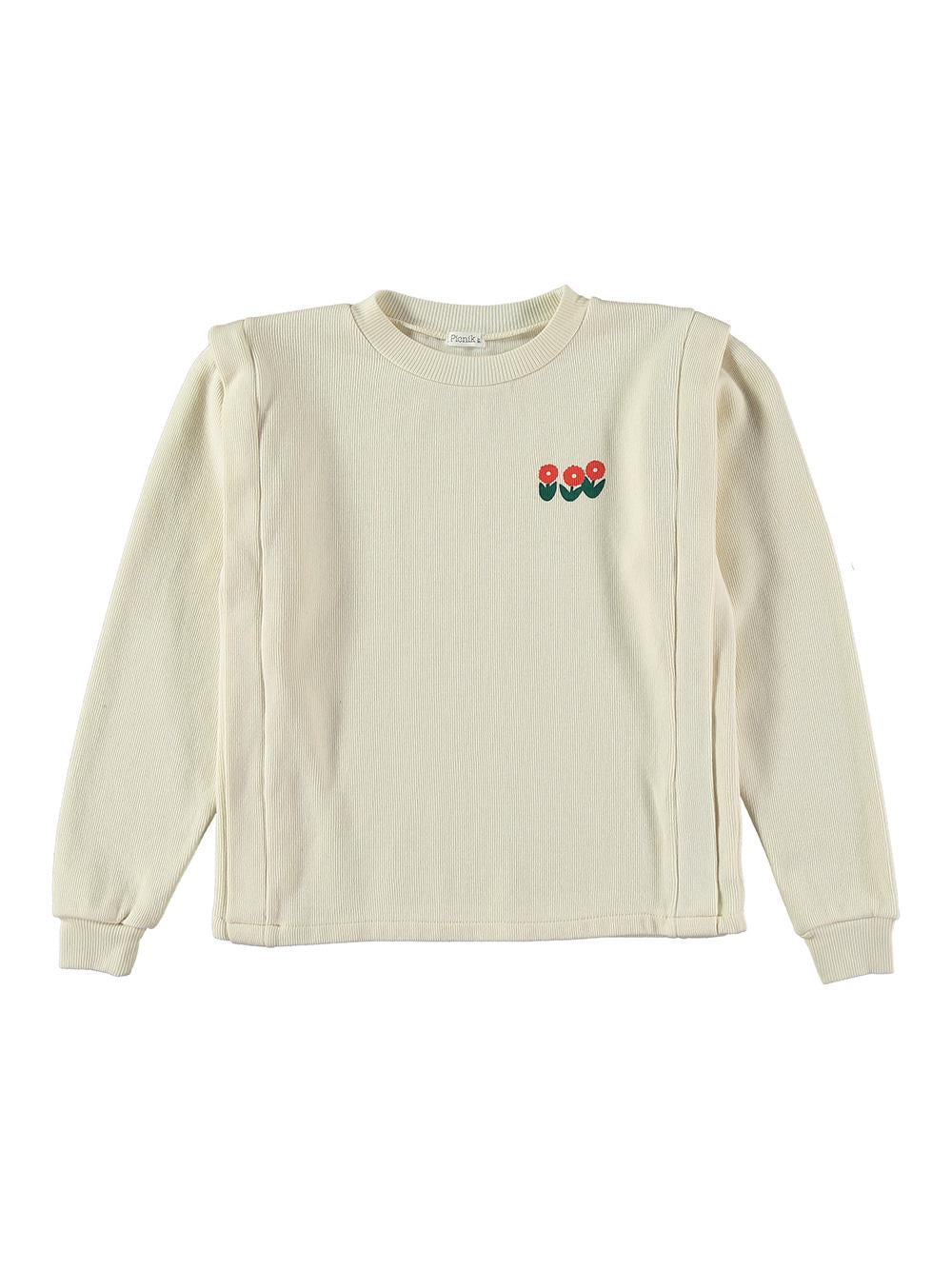 JERSEY HOMBRERA BORDADO FLORES BLANCO ROTO