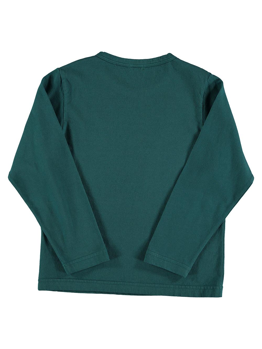 GREEN LONG SLEEVE T-SHIRT WITH ALOHA PRINT