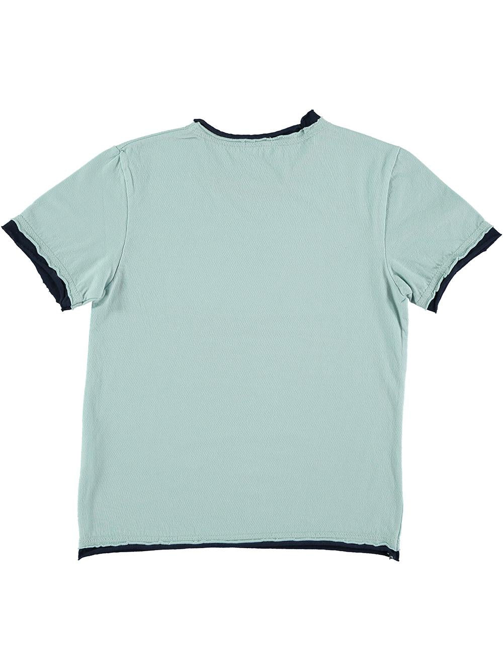 CAMISETA CUELLO A CONTRASTE MOSCA AZUL CLARO