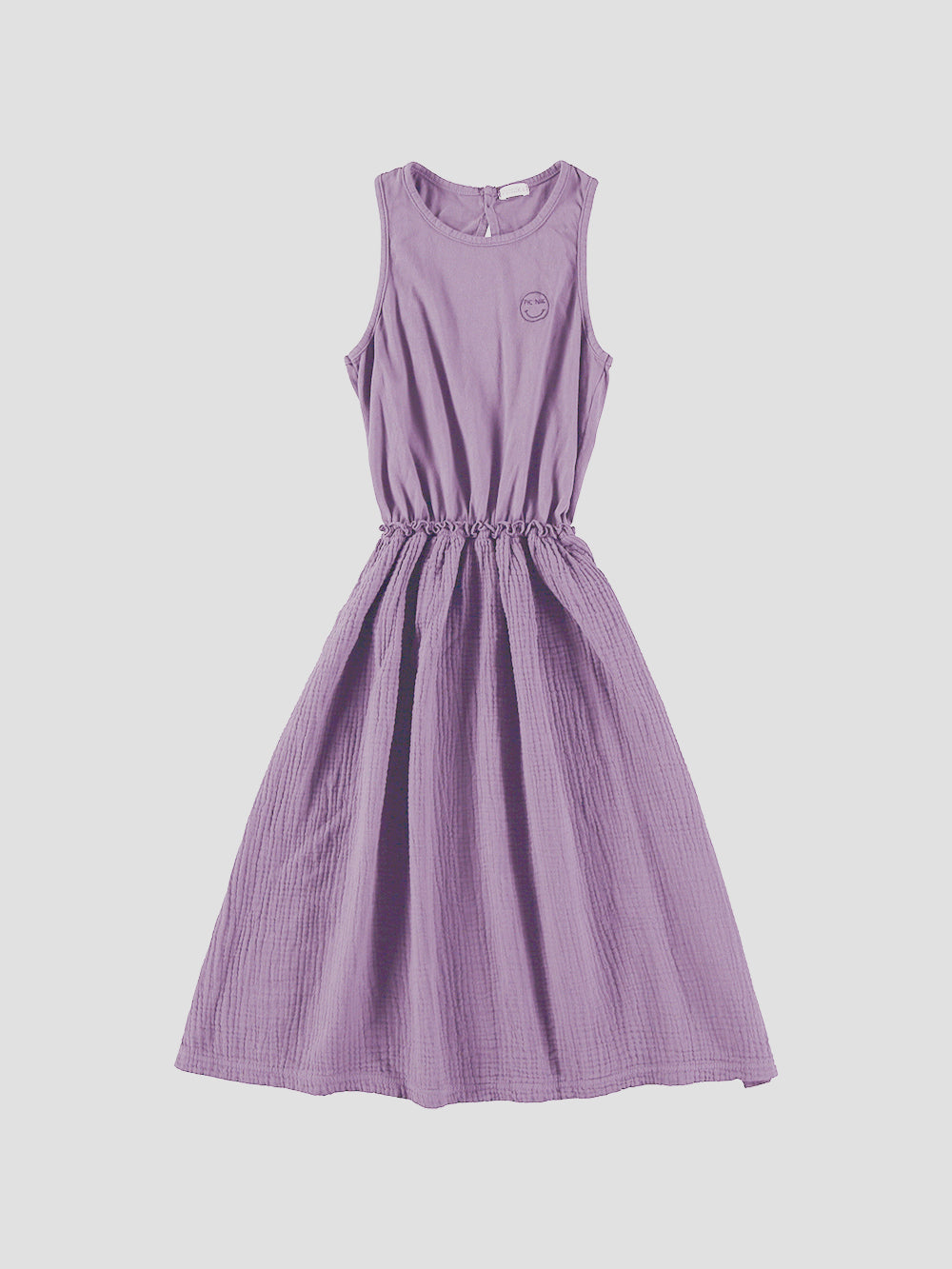 VESTIDO LILA CON BORDADO SMILE
