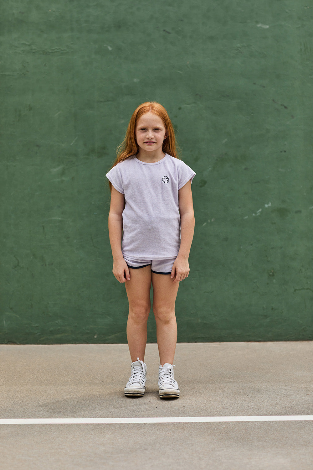 Camiseta Lila manga corta de niña