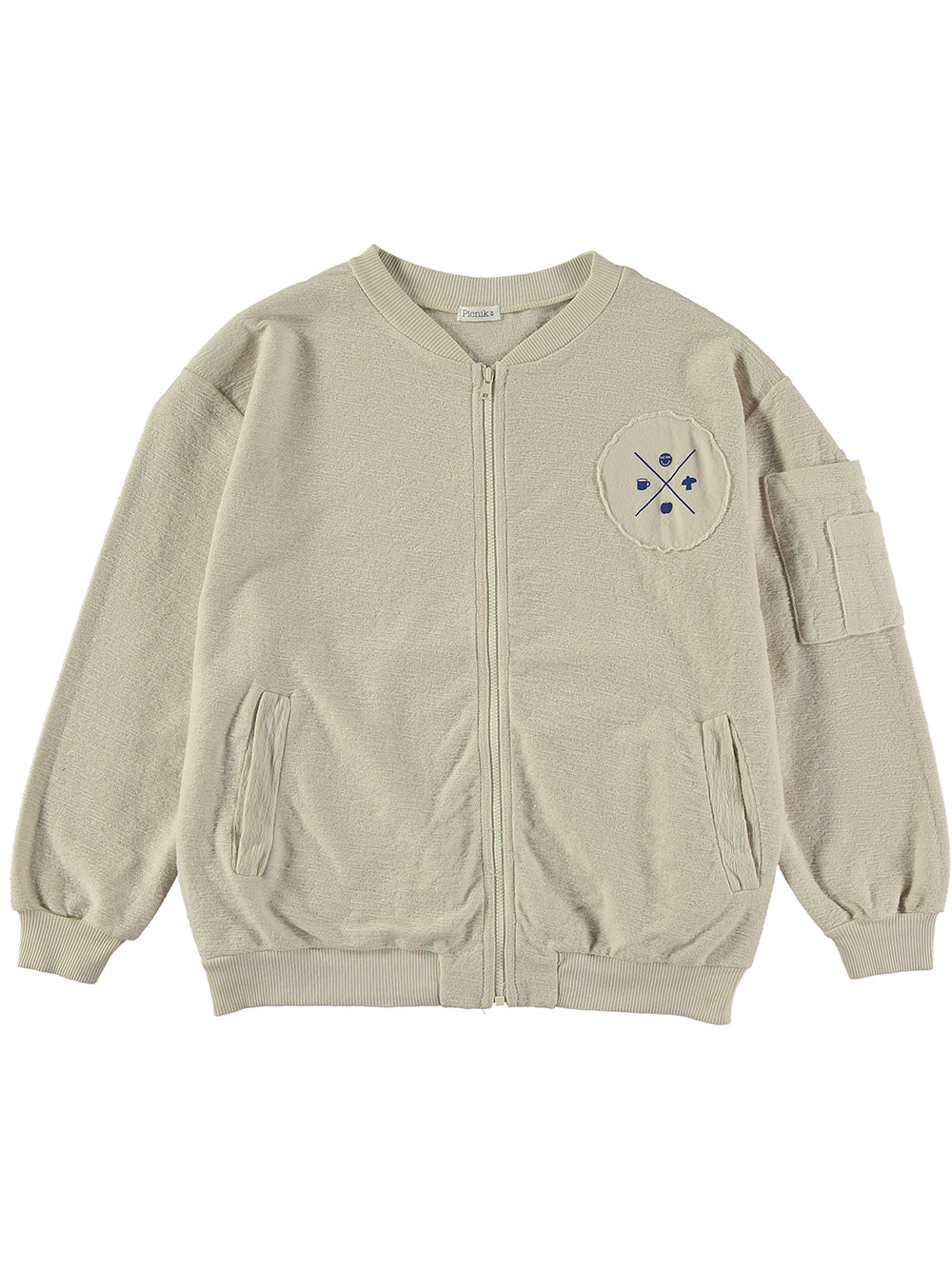 SUDADERA CON CREMALLERA PARCHE CRUZ BLANCO ROTO