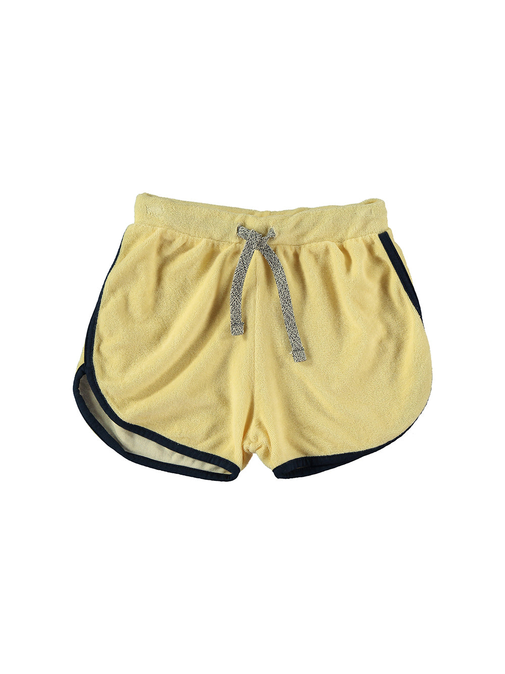 PANTALÓN CORTO CON RIBETE EN RIZO AMARILLO