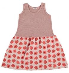 Kid  DRESS Girl-80% Cotton 20% linen- knitted& Woven