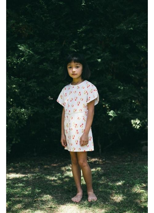 Kid  DRESS Girl-80% Cotton 20% linen -Woven