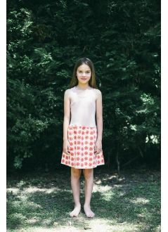 Kid  DRESS Girl-80% Cotton 20% linen- knitted& Woven