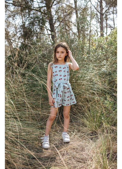 Kid  JUMPSUIT Girl-86% Organic Cotton 14% Recycled PES- Woven