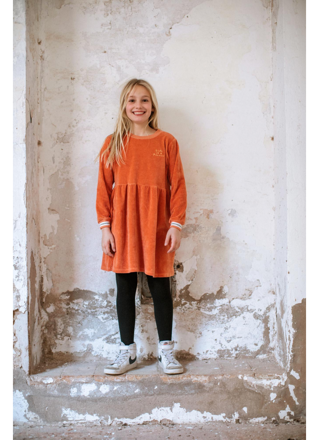 Kid  DRESS Girl- 85% Organic Cotton 15% PES - Knitted
