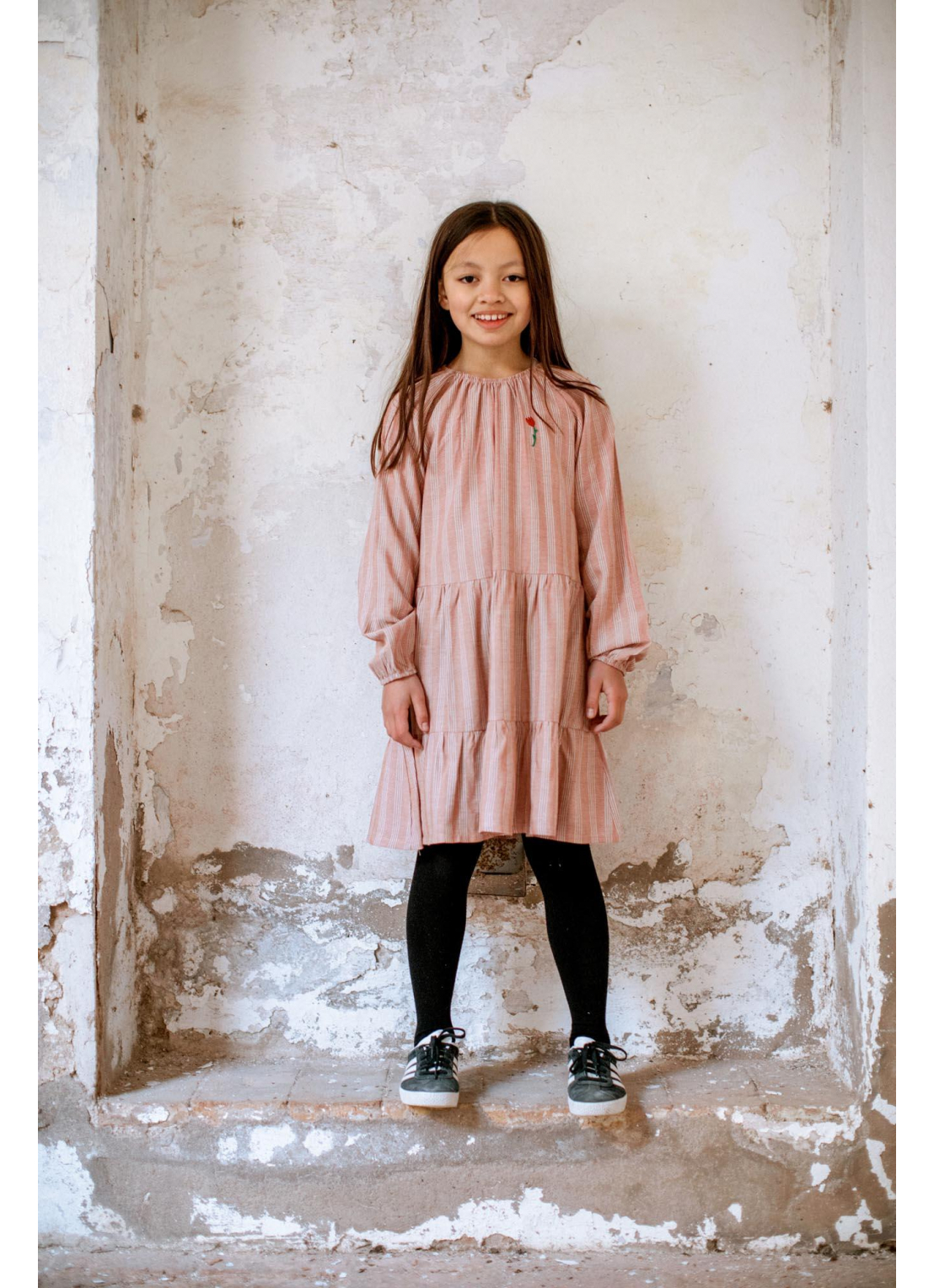 Kid  DRESS Girl- 86%CV-12% CO- 1%PA-1% LX - Woven