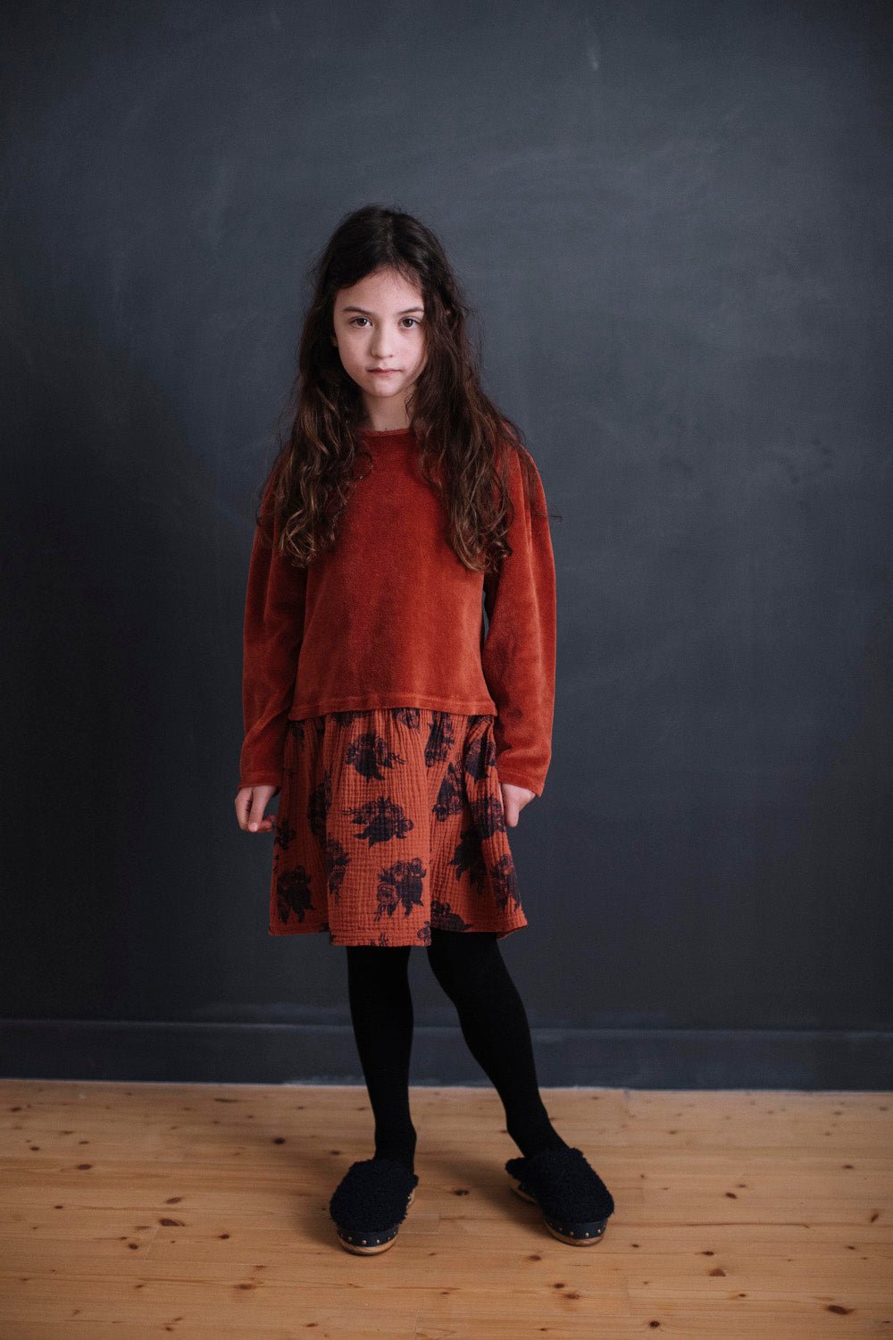 CALDERA ANCIENT FLOWER VELVET DRESS