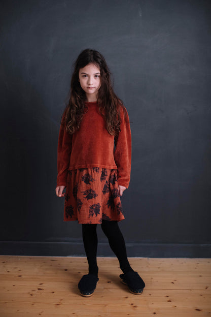 CALDERA ANCIENT FLOWER VELVET DRESS