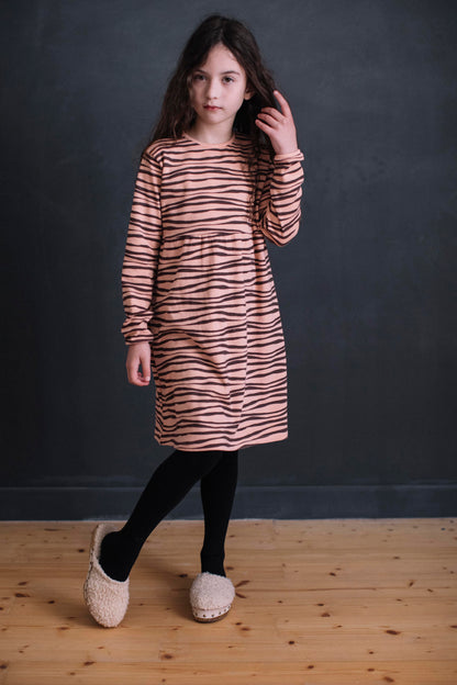 LIGHT PINK ZEBRA PRINT DRESS