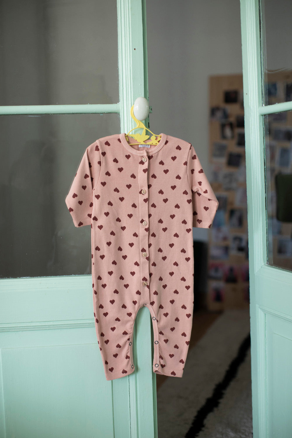 LONG JUMPSUIT WITH PINK HEART PRINT