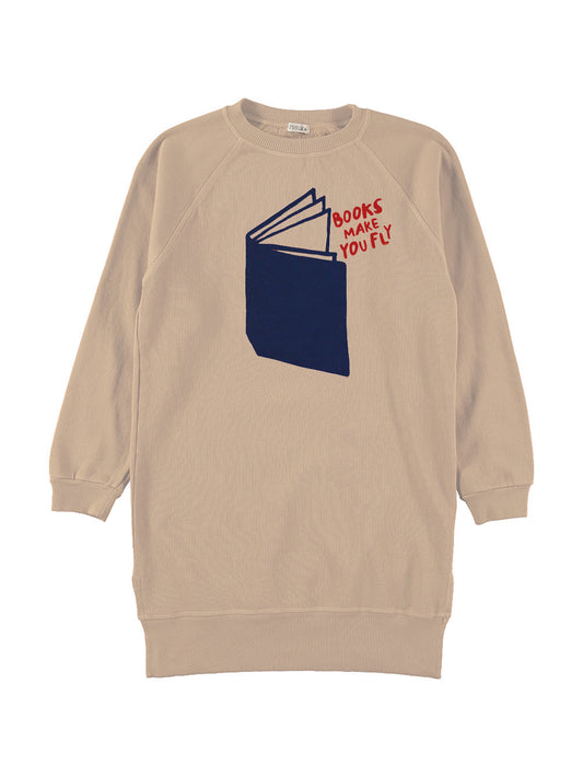 CAMEL BOOK SWEATSHIRT DRESS