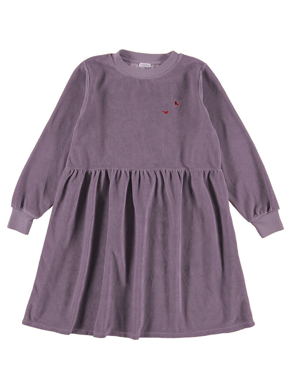 EMBROIDERY VELVET DRESS LILAC DANCER SHOES