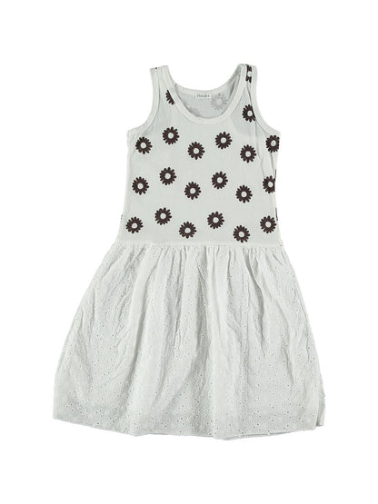 WHITE DAISIES STRAPS DRESS