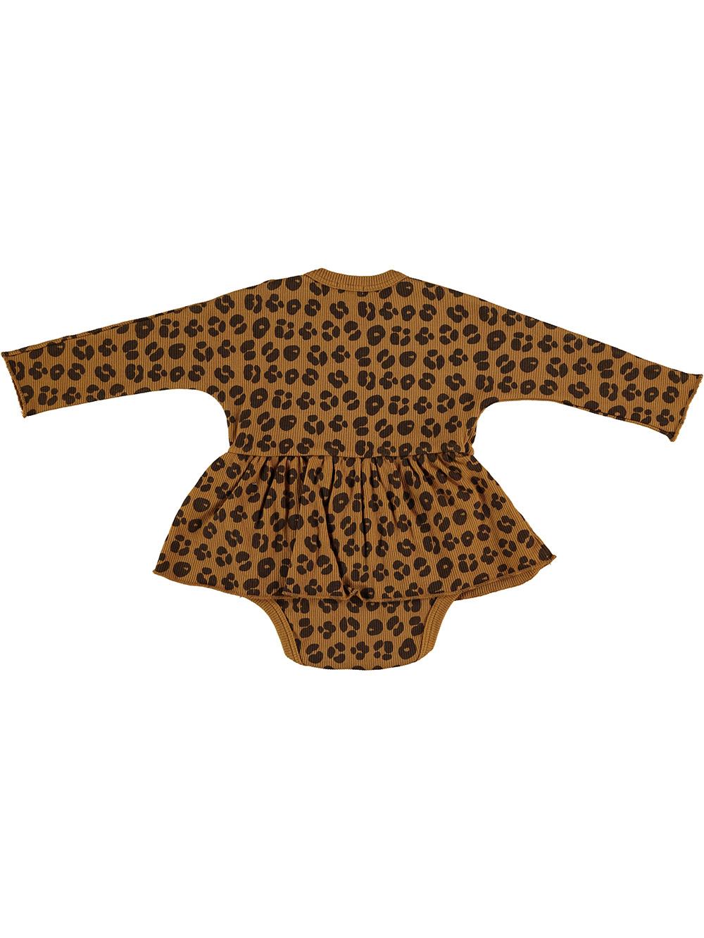 BODY VESTIDO MANGA LARGA CAMEL ESTAMPADO ANIMAL PRINT