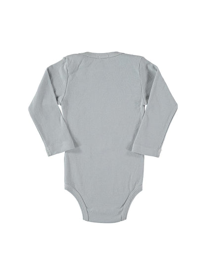 GRAY APPLE SNAIL LONG SLEEVE BODYSUIT