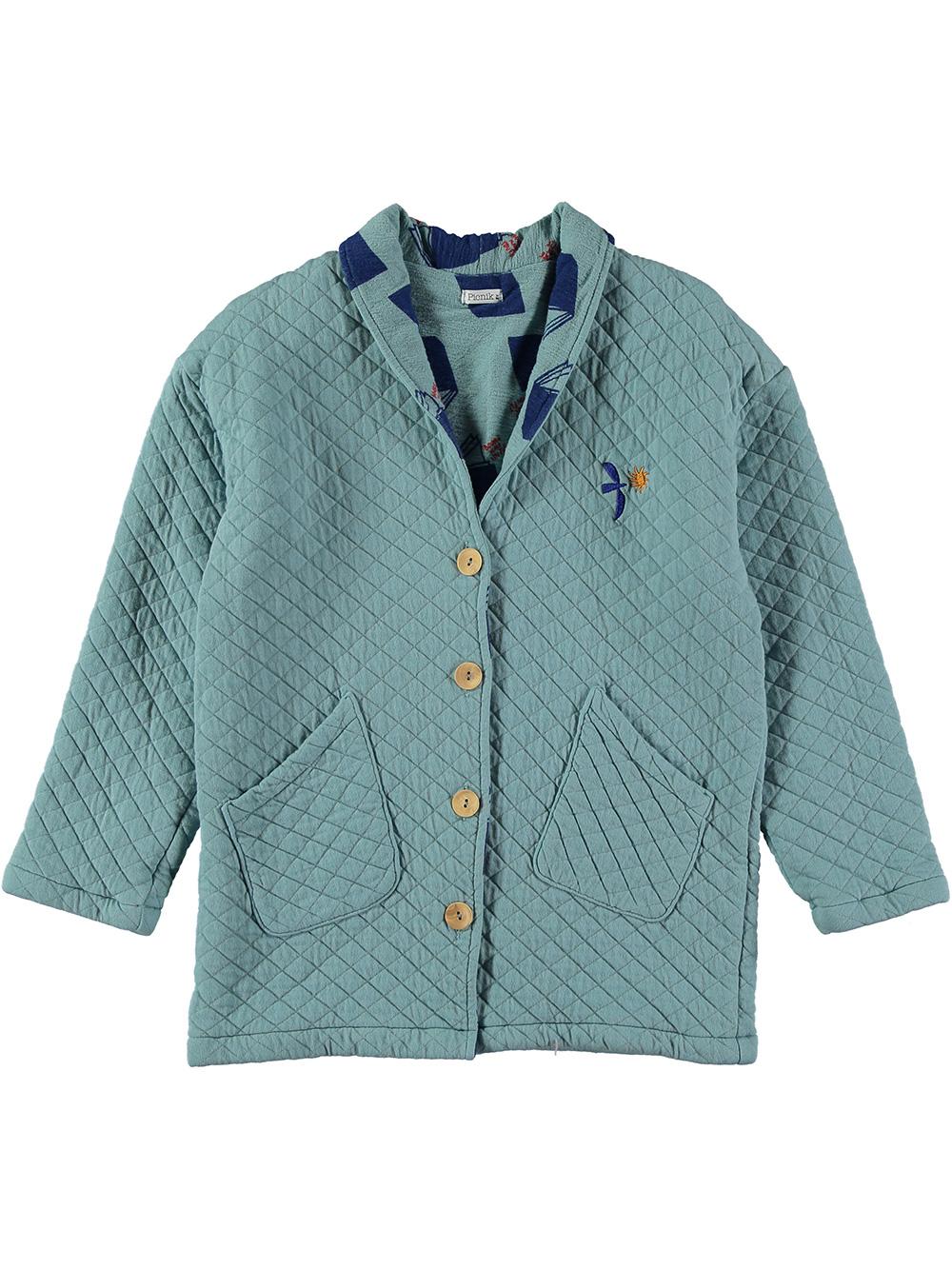 BLUE BIRD AND SUN QUILTED JACKET
