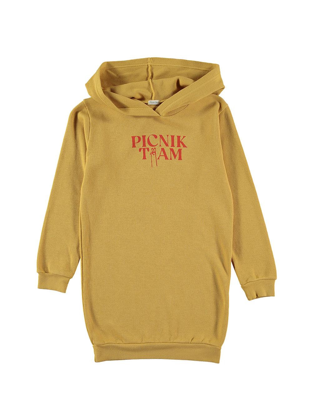 PICNIK TEAM HOODED DRESS MUSTARD YELLOW