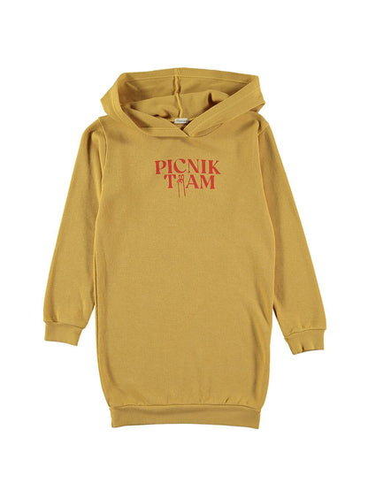 PICNIK TEAM HOODED DRESS MUSTARD YELLOW