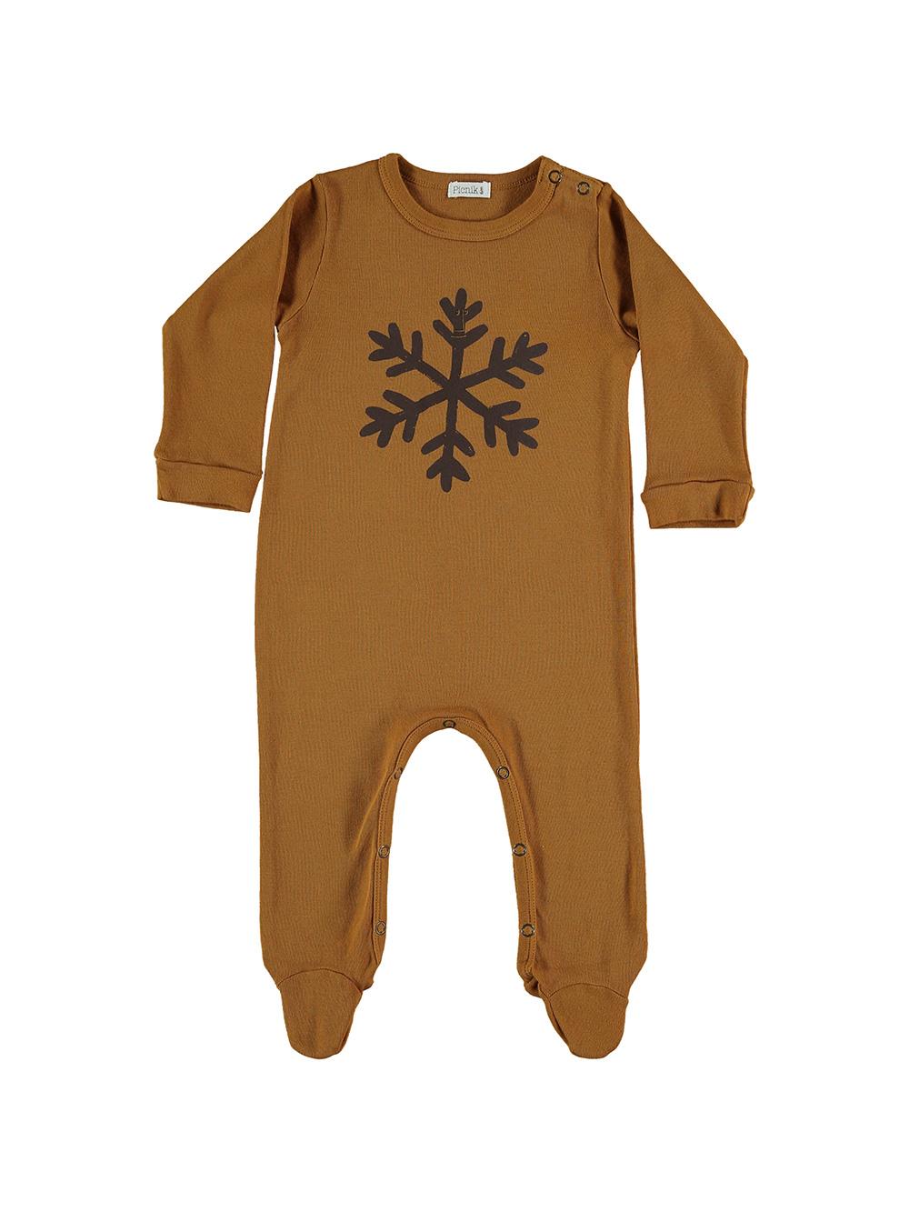 LONG CAMEL SNOW FLOWER PAJAMAS