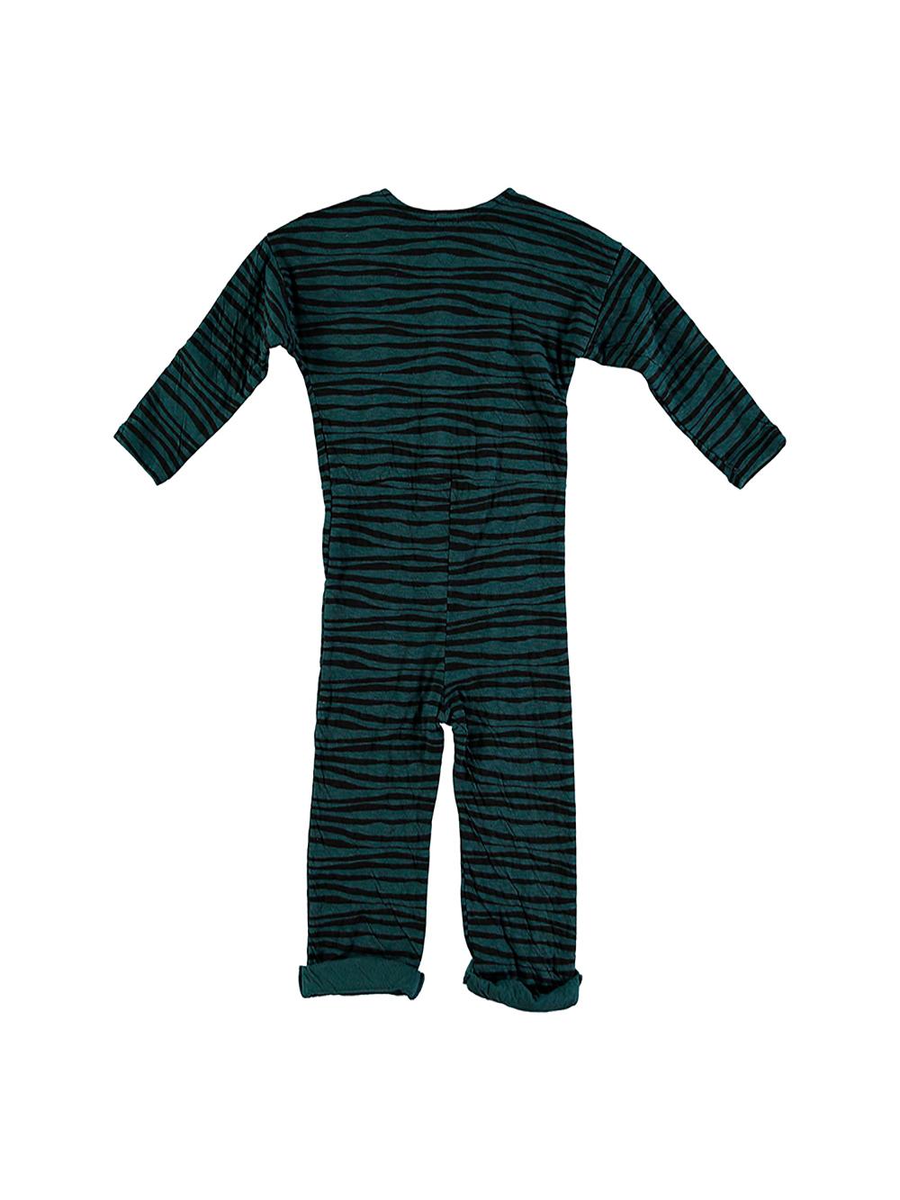 DARK GREEN ZEBRA PRINTED JUMPSUIT