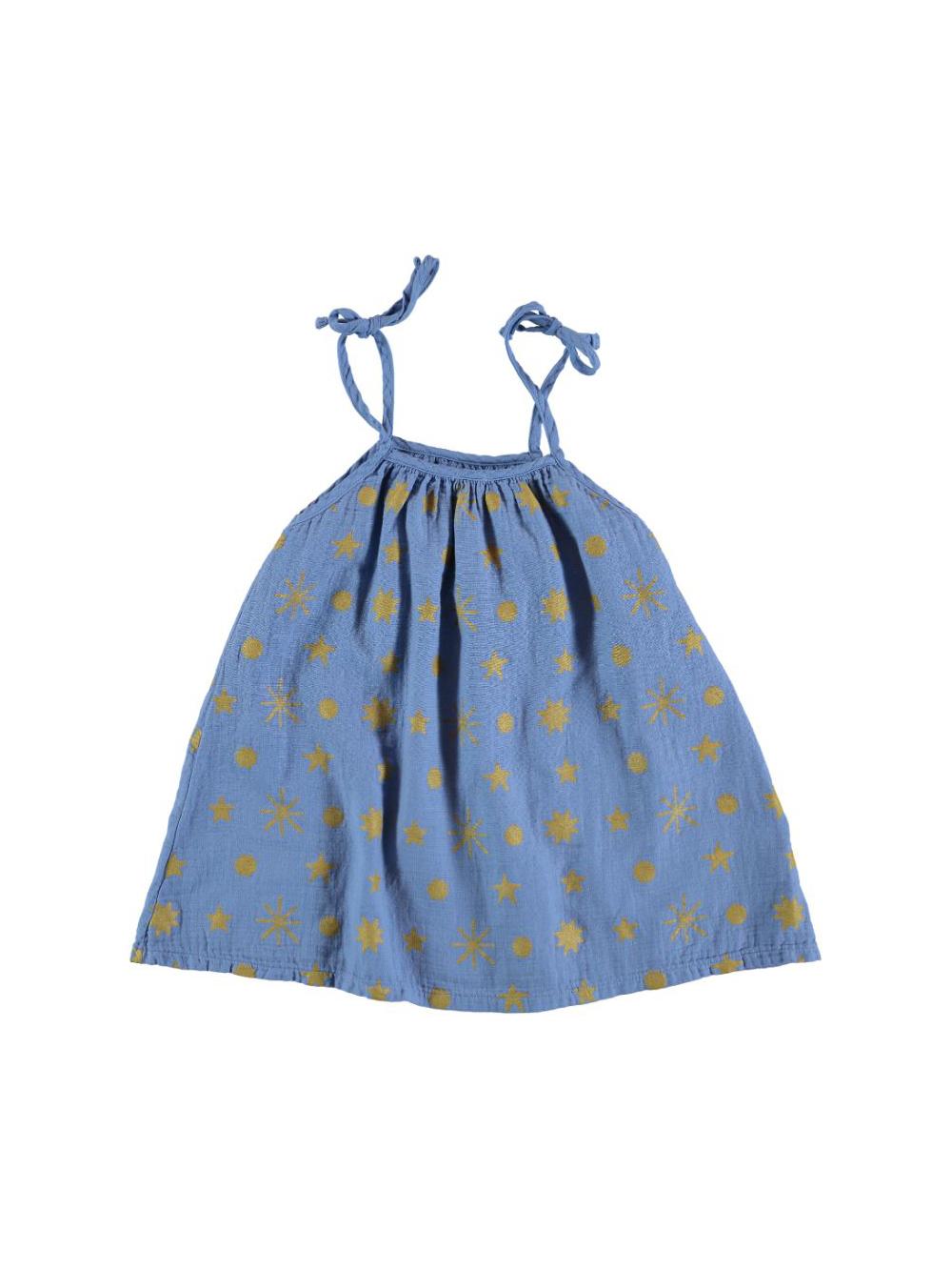 BLUE STAR BOW STRAPS DRESS