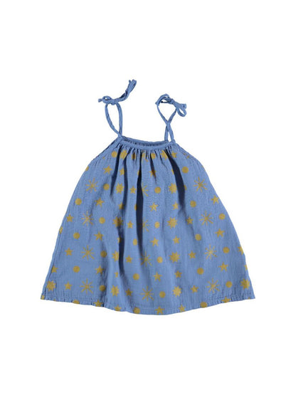 BLUE STAR BOW STRAPS DRESS