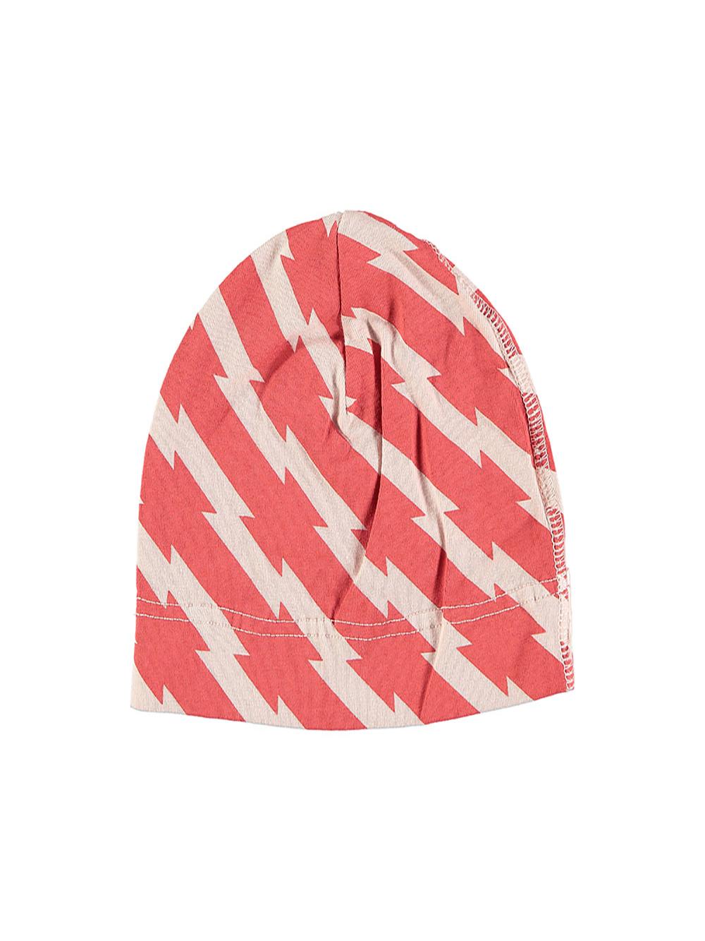 PINK HAT WITH RED STRIPES PRINT
