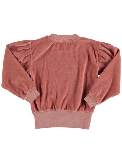 PINK LONG SLEEVE SWEATER embroidered SNOW