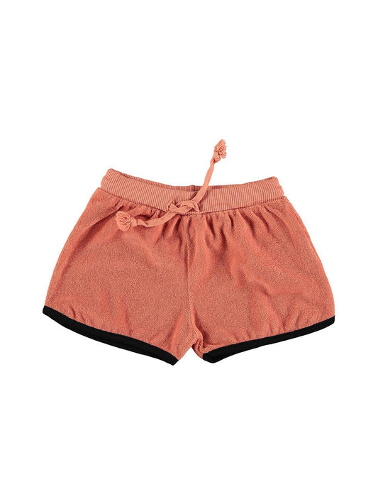 SALMON SHORTS WITH DRAWSTRING AND BLACK TIP