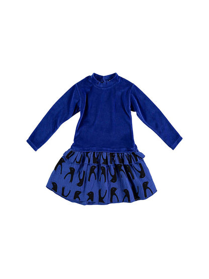 vestido-azul-invierno-niña- pingüinos