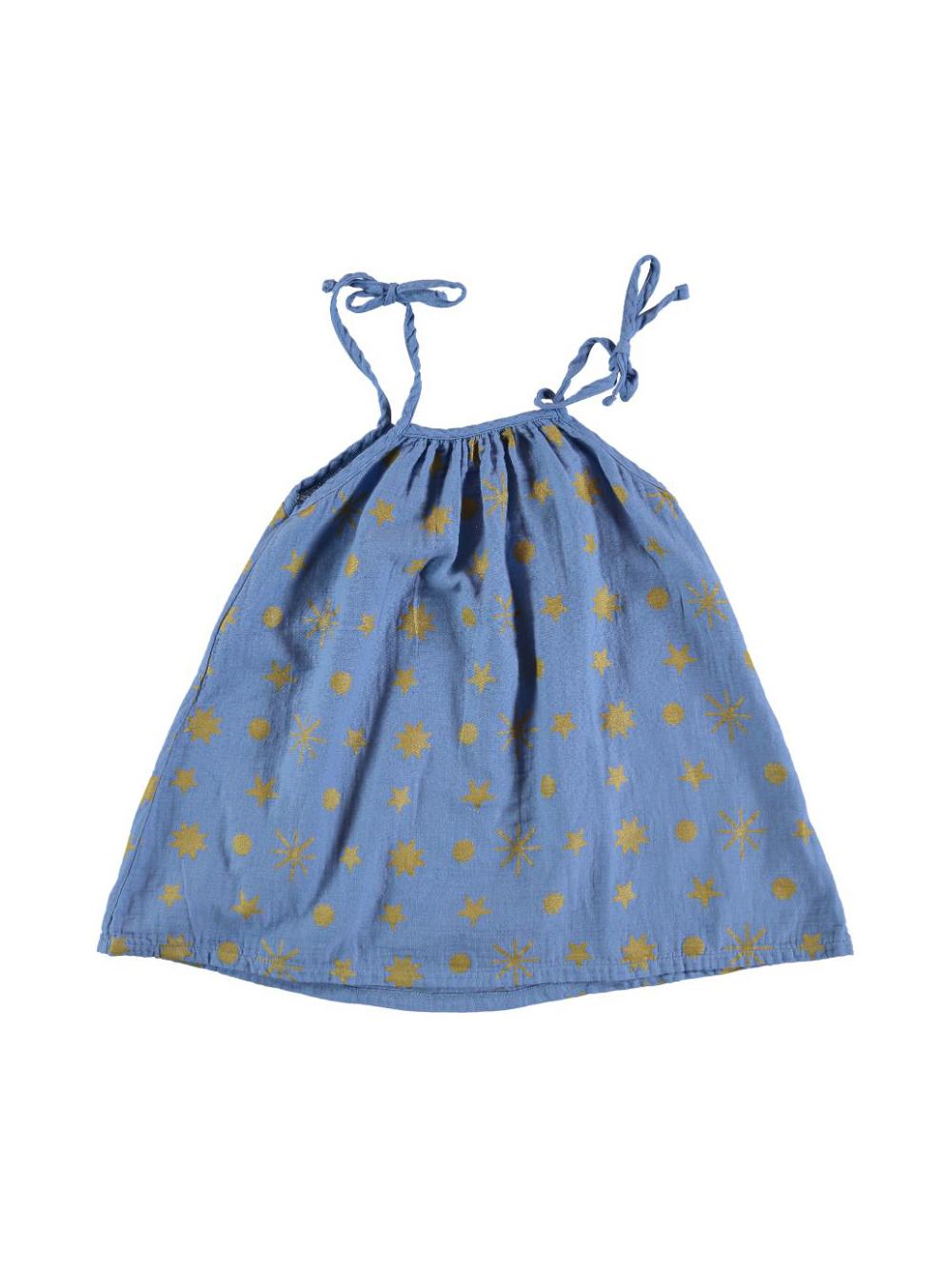 BLUE STAR BOW STRAPS DRESS