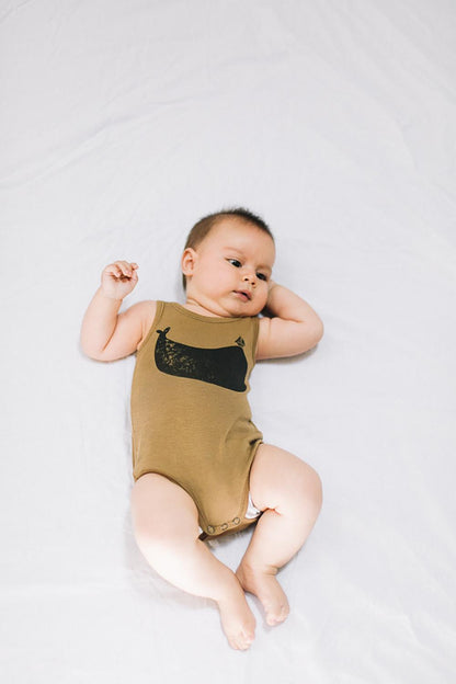 BROWN BOAT WHALE STRAPS BODYSUIT