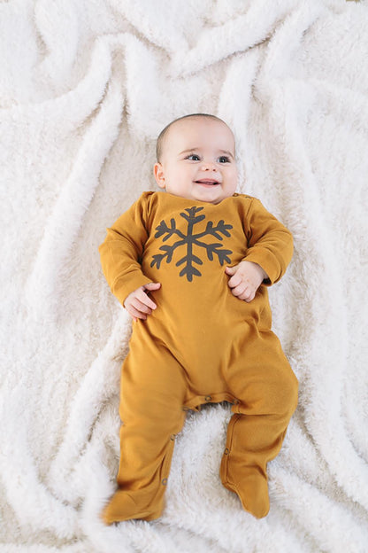 LONG CAMEL SNOW FLOWER PAJAMAS