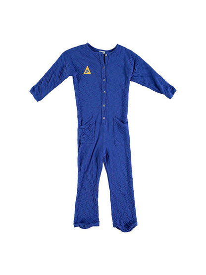 ELECTRIC BLUE TRIANGLE EMBROIDERED JUMPSUIT