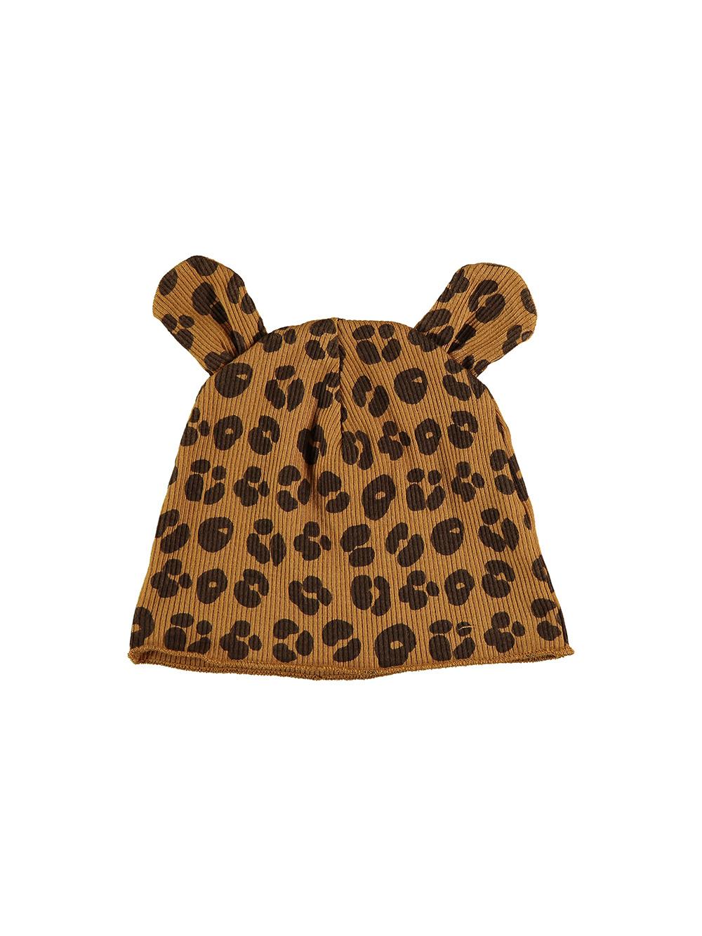 CAMEL BABY HAT WITH ANIMAL PRINT EARS