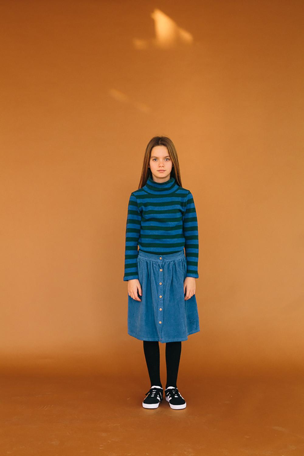 BLUE CORDUROY SKIRT