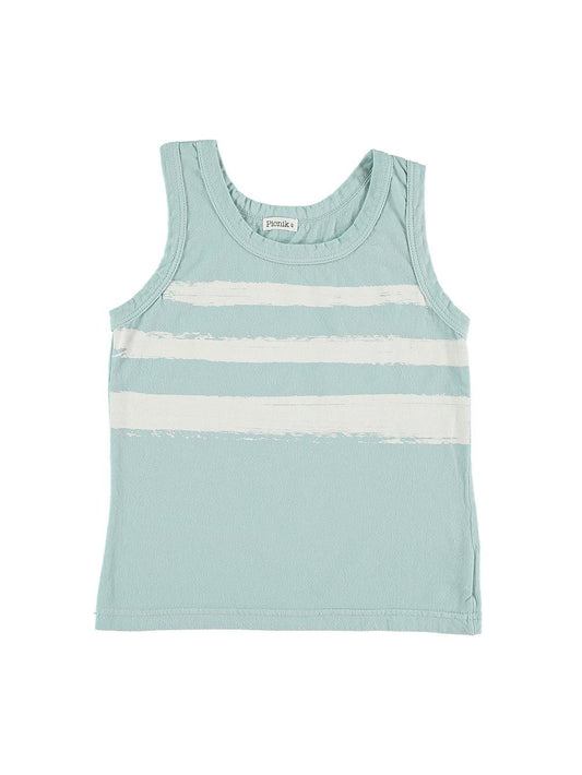 BLUE TANK TOP AND WHITE STRIPES