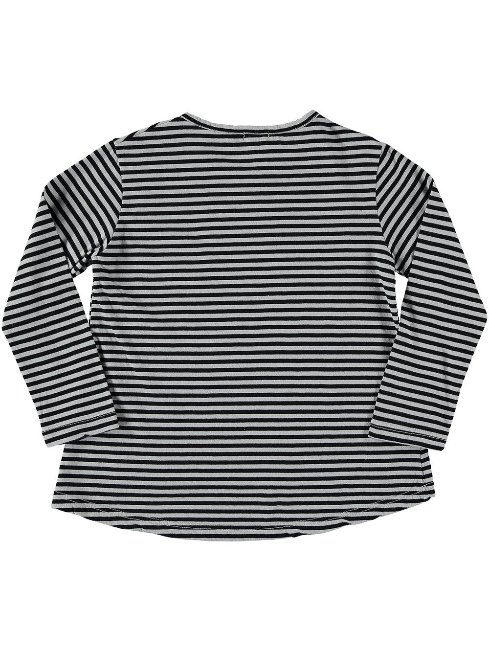 BLUE AND BLACK STRIPED T-SHIRT