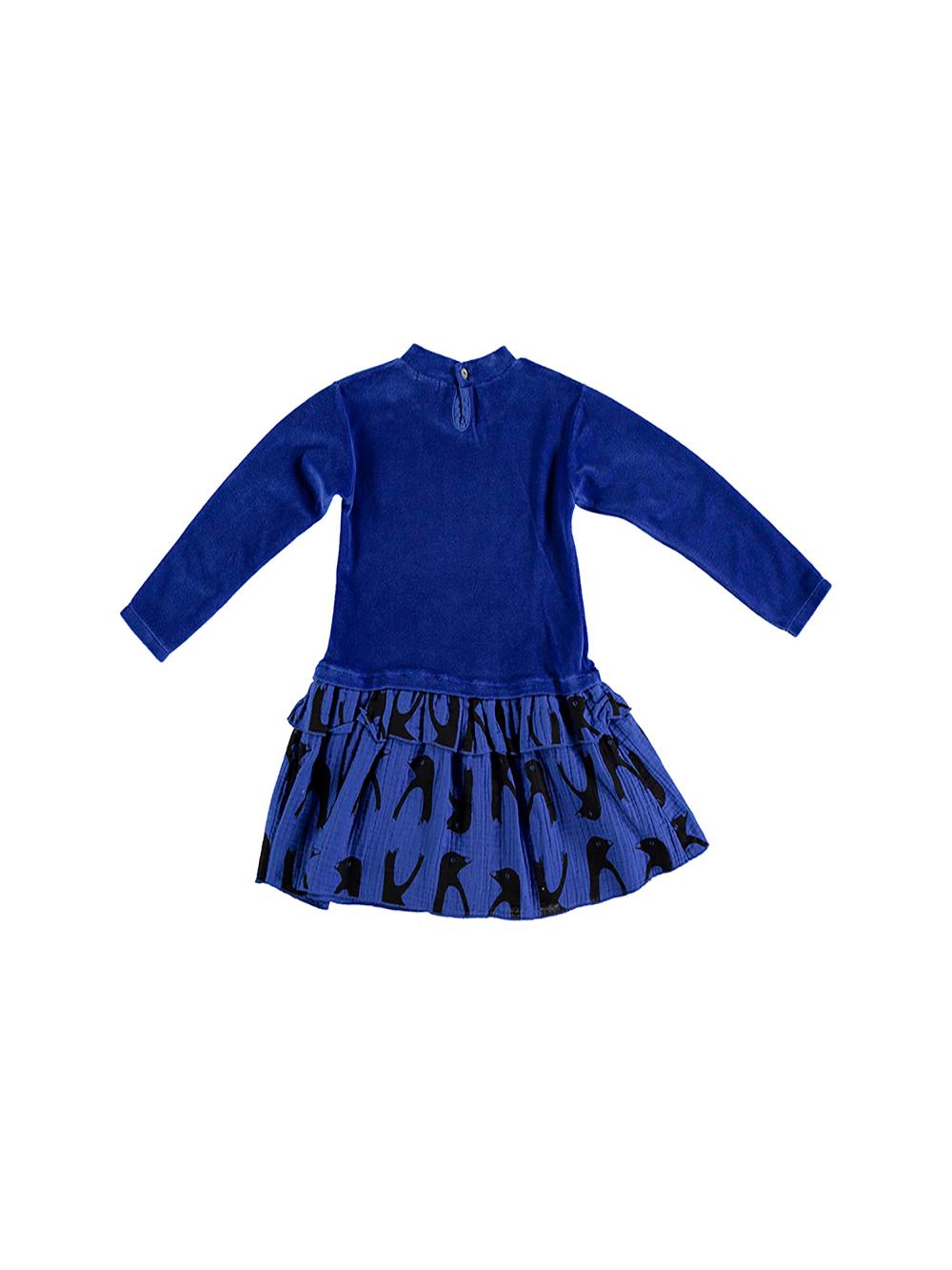 vestido-azul-invierno-niña- pingüinos