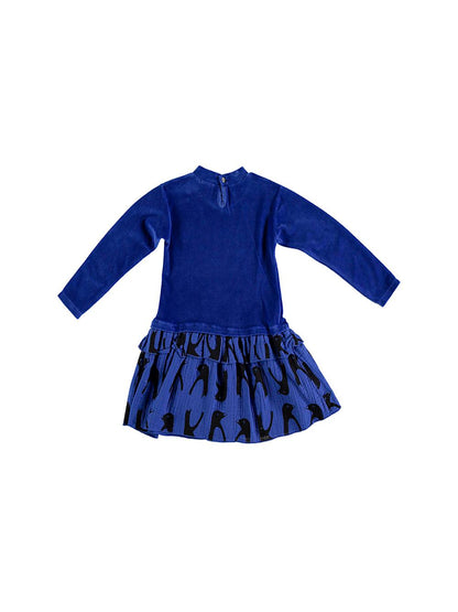 vestido-azul-invierno-niña- pingüinos