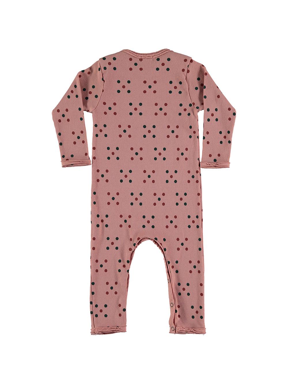 LONG JUMPSUIT WITH PINK DOTS PRINT