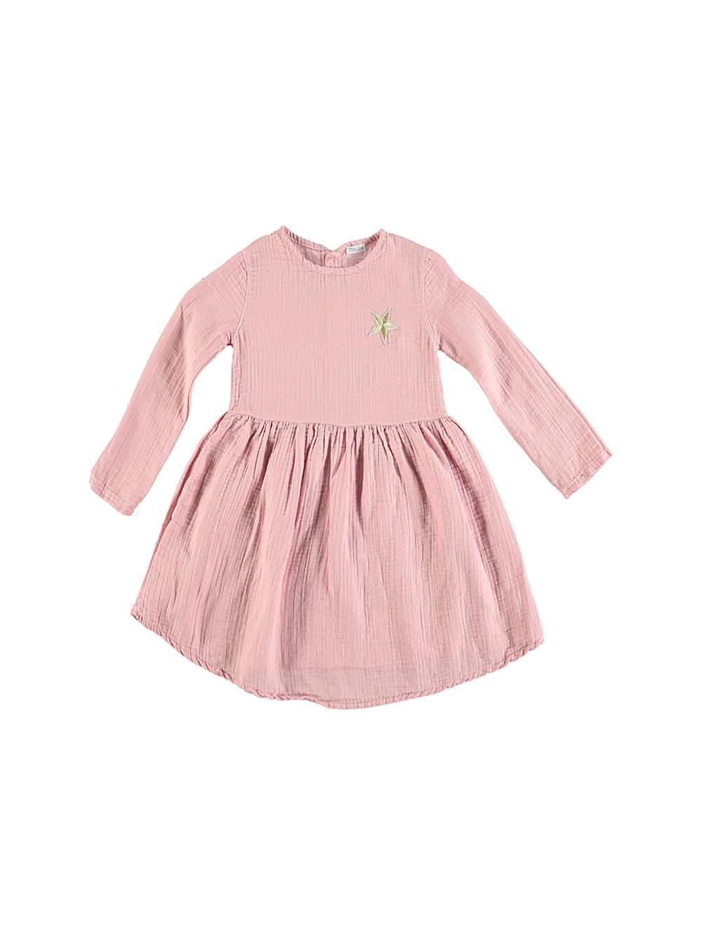 GOLDEN STAR EMBROIDERY PINK DRESS