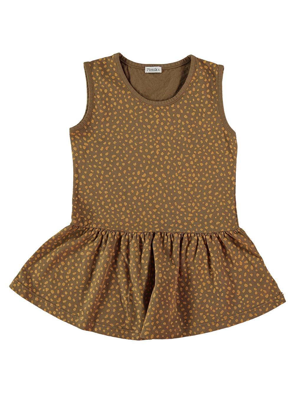 BROWN DOT PRINTED DRESS